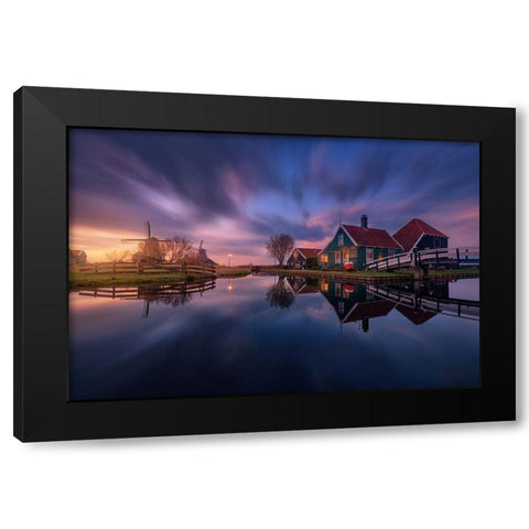 Zaanse Black Modern Wood Framed Art Print by Pablo De, Juan