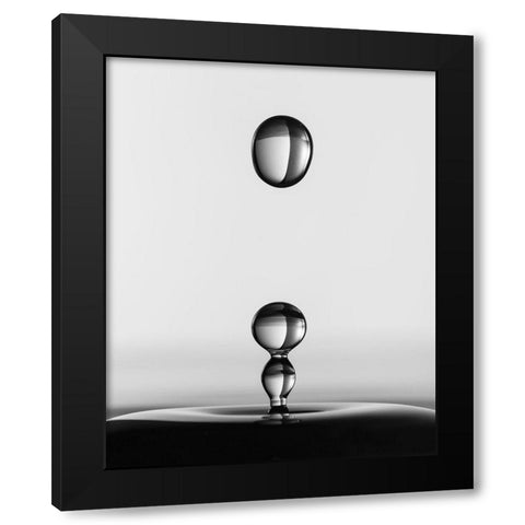 Water Drops Black Modern Wood Framed Art Print with Double Matting by Hammer, Jacqueline