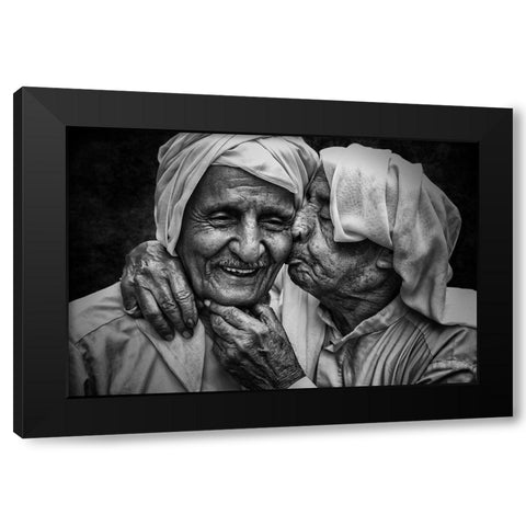 Happiness Of Men Black Modern Wood Framed Art Print by Almakhlooq, Hameed
