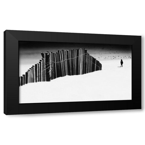 How Do You Fall In Love Black Modern Wood Framed Art Print with Double Matting by Correia, Rui