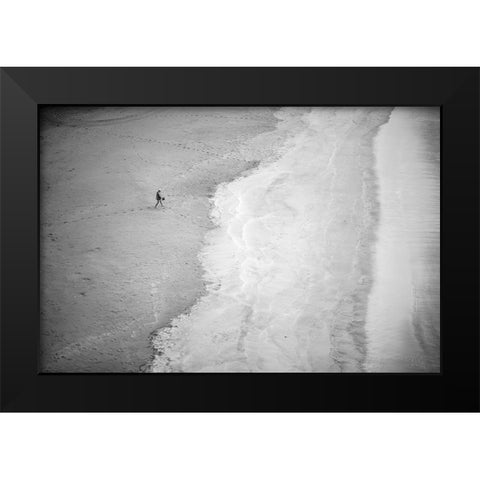 One Black Modern Wood Framed Art Print by Simoes, Goncalo