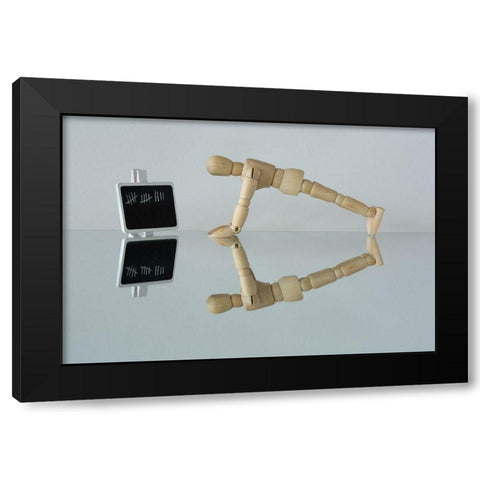Push Yourself Black Modern Wood Framed Art Print with Double Matting by Hammer, Jacqueline