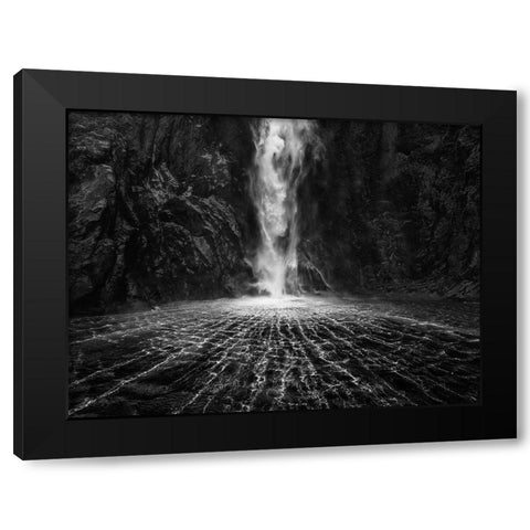 Sky Fall Black Modern Wood Framed Art Print by Shi, Fei