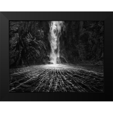 Sky Fall Black Modern Wood Framed Art Print by Shi, Fei