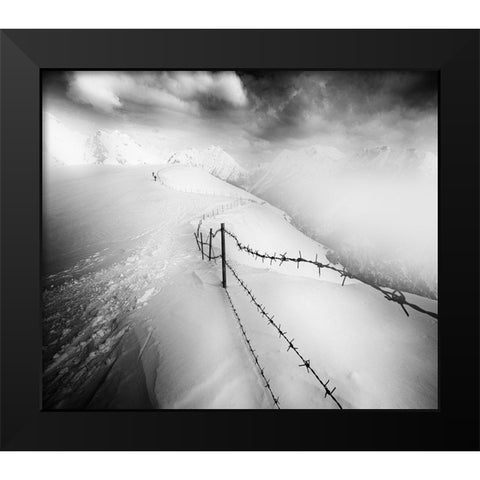 Into The White Black Modern Wood Framed Art Print by Rebustini, Luca