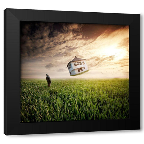 Dream About Home Black Modern Wood Framed Art Print with Double Matting by Smajic, Nermin