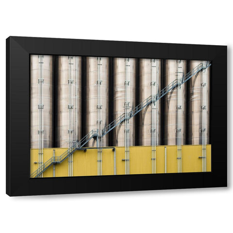 Industrial Part I Black Modern Wood Framed Art Print with Double Matting by Stalmans, Luc