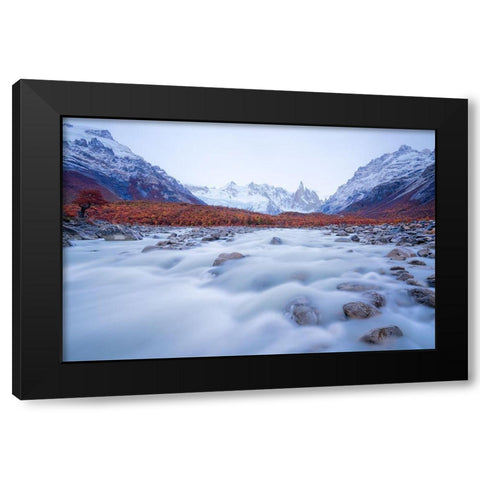 Flowing Dreams Black Modern Wood Framed Art Print by Fan, John