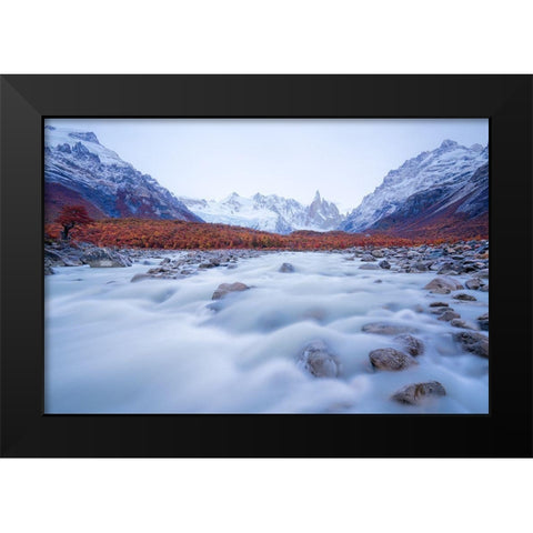 Flowing Dreams Black Modern Wood Framed Art Print by Fan, John