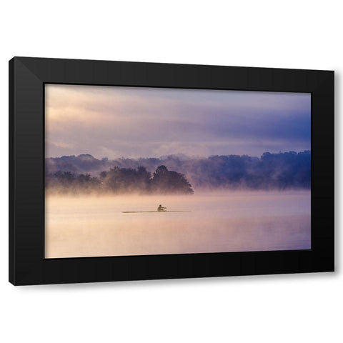 Morning Exercise Black Modern Wood Framed Art Print by Li, Austin