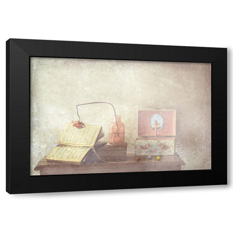 The Little Ballerina Black Modern Wood Framed Art Print with Double Matting by Devos, Delphine