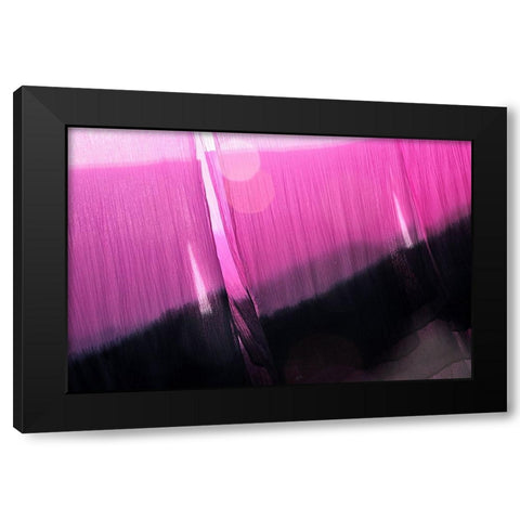 Pink Black Modern Wood Framed Art Print by Madia, Apurva
