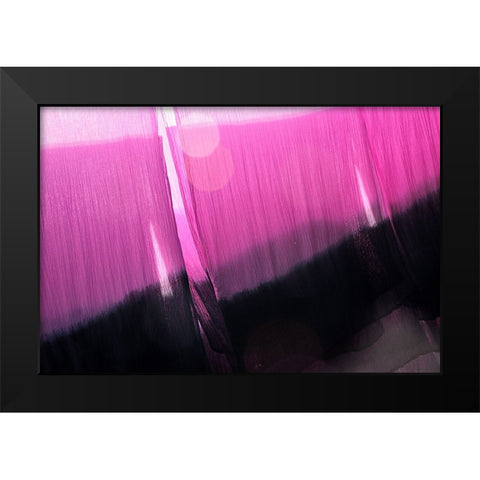 Pink Black Modern Wood Framed Art Print by Madia, Apurva