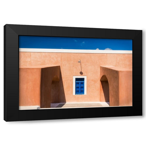 Santorini Black Modern Wood Framed Art Print by Popan, Adrian