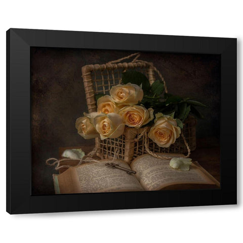 Secret Spring Black Modern Wood Framed Art Print with Double Matting by Perfoncio, Margareth