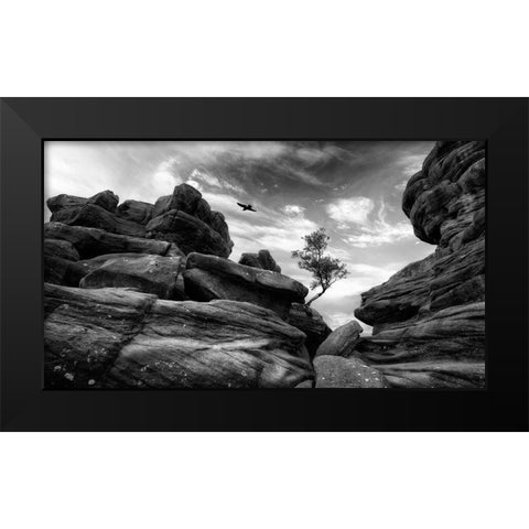 Brimham Black Modern Wood Framed Art Print by Therion