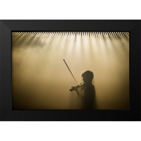 Yndi Halda Black Modern Wood Framed Art Print by V., Stijn