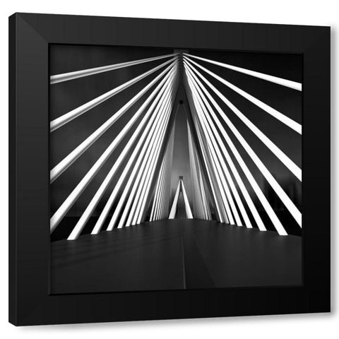 Big String Bridge Black Modern Wood Framed Art Print with Double Matting by Bunjamin, Antonyus