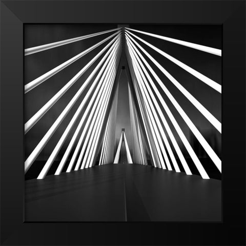 Big String Bridge Black Modern Wood Framed Art Print by Bunjamin, Antonyus
