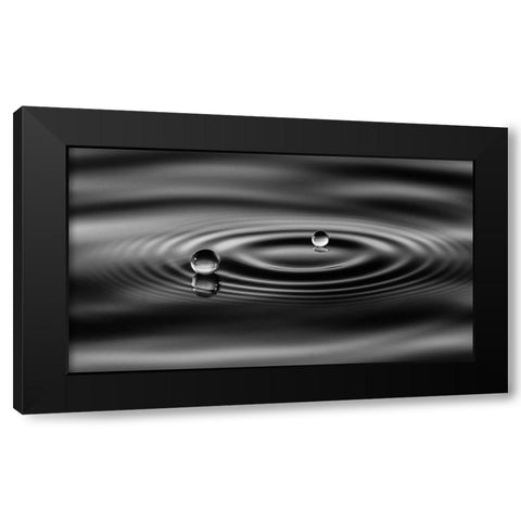 2 Drops Black Modern Wood Framed Art Print with Double Matting by Sutanto, Sugeng