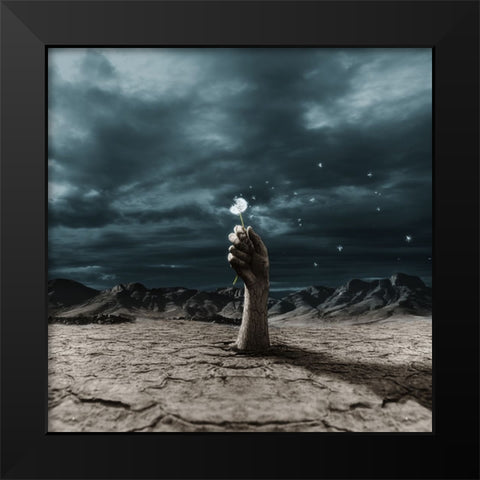 The End Black Modern Wood Framed Art Print by F, Terry