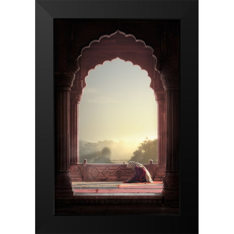 Prayer Black Modern Wood Framed Art Print by Jonas, Nadav