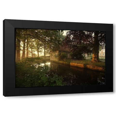 Golden Wake Up Black Modern Wood Framed Art Print with Double Matting by Croce, Vincent