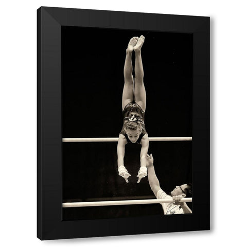 Coaching Black Modern Wood Framed Art Print with Double Matting by Li, Rob