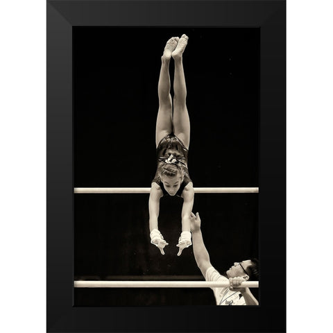 Coaching Black Modern Wood Framed Art Print by Li, Rob