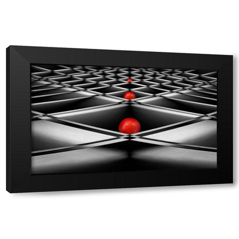 Lined Up Black Modern Wood Framed Art Print by Hammer, Jacqueline