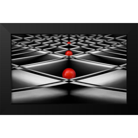 Lined Up Black Modern Wood Framed Art Print by Hammer, Jacqueline