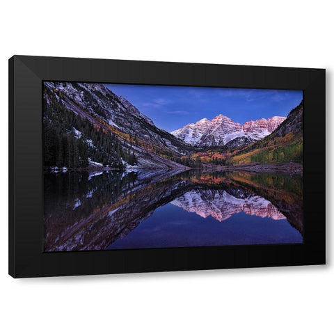Maroon Bells Twilight Black Modern Wood Framed Art Print by Xu, Mei