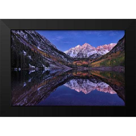 Maroon Bells Twilight Black Modern Wood Framed Art Print by Xu, Mei