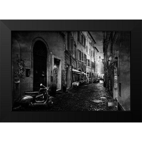 Walking Along Rome Black Modern Wood Framed Art Print by C. Lobato, Jose