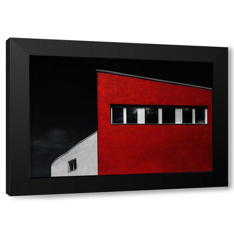 Hall House Black Modern Wood Framed Art Print by Claes, Gilbert