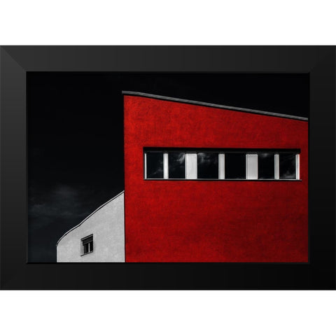 Hall House Black Modern Wood Framed Art Print by Claes, Gilbert