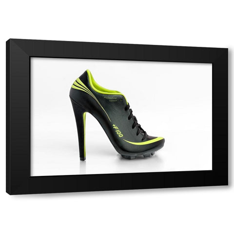 Conceptual Boot Black Modern Wood Framed Art Print with Double Matting by M. Garcia, Jesus