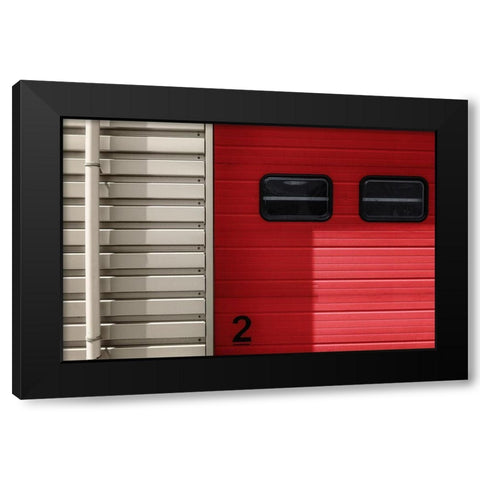 Number 2 Black Modern Wood Framed Art Print by Van Maastricht, Henk