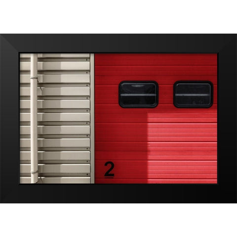 Number 2 Black Modern Wood Framed Art Print by Van Maastricht, Henk