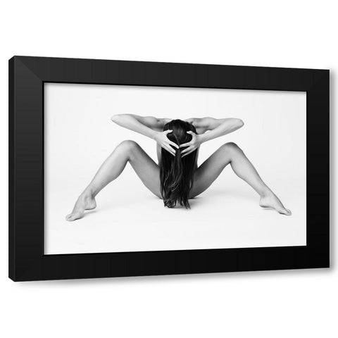 Symertry Black Modern Wood Framed Art Print by Flint, Tal