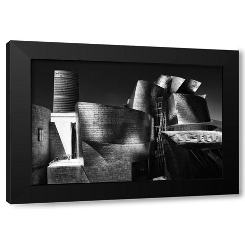 Last Man-Last Tree Black Modern Wood Framed Art Print with Double Matting by Denis