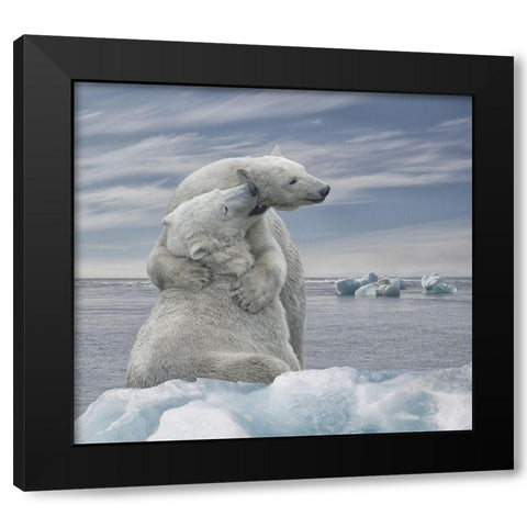 The Big Hug Black Modern Wood Framed Art Print with Double Matting by Heylen, Rene