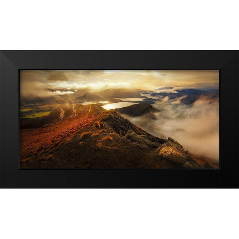 Roys Peak Black Modern Wood Framed Art Print by Zhang, Yan