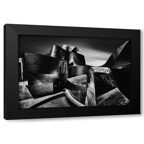 Futurama Black Modern Wood Framed Art Print by Denis