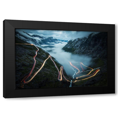 Trollstigen Black Modern Wood Framed Art Print with Double Matting by Schaarschmidt, Christoph