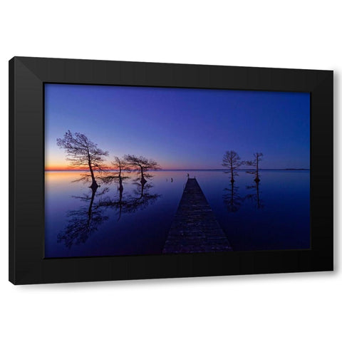 Waiting Black Modern Wood Framed Art Print by Yu, Liyun