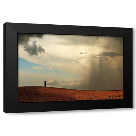 The Rain Comes Black Modern Wood Framed Art Print with Double Matting by Riha, Milan