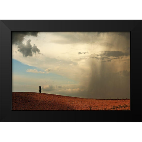The Rain Comes Black Modern Wood Framed Art Print by Riha, Milan