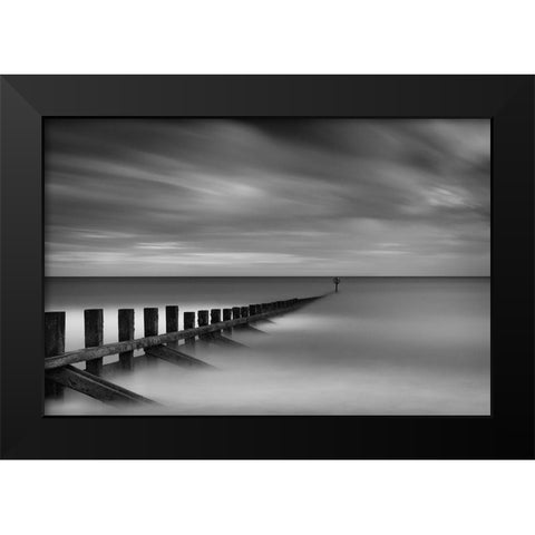 Quiet Evening Black Modern Wood Framed Art Print by Erik Rosenborg, Jon