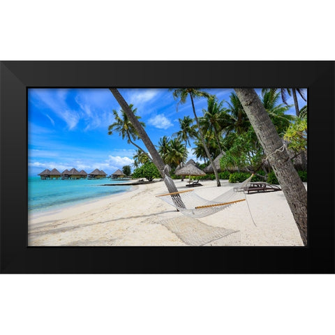 Paradise Hammock Black Modern Wood Framed Art Print by Leske, Mike